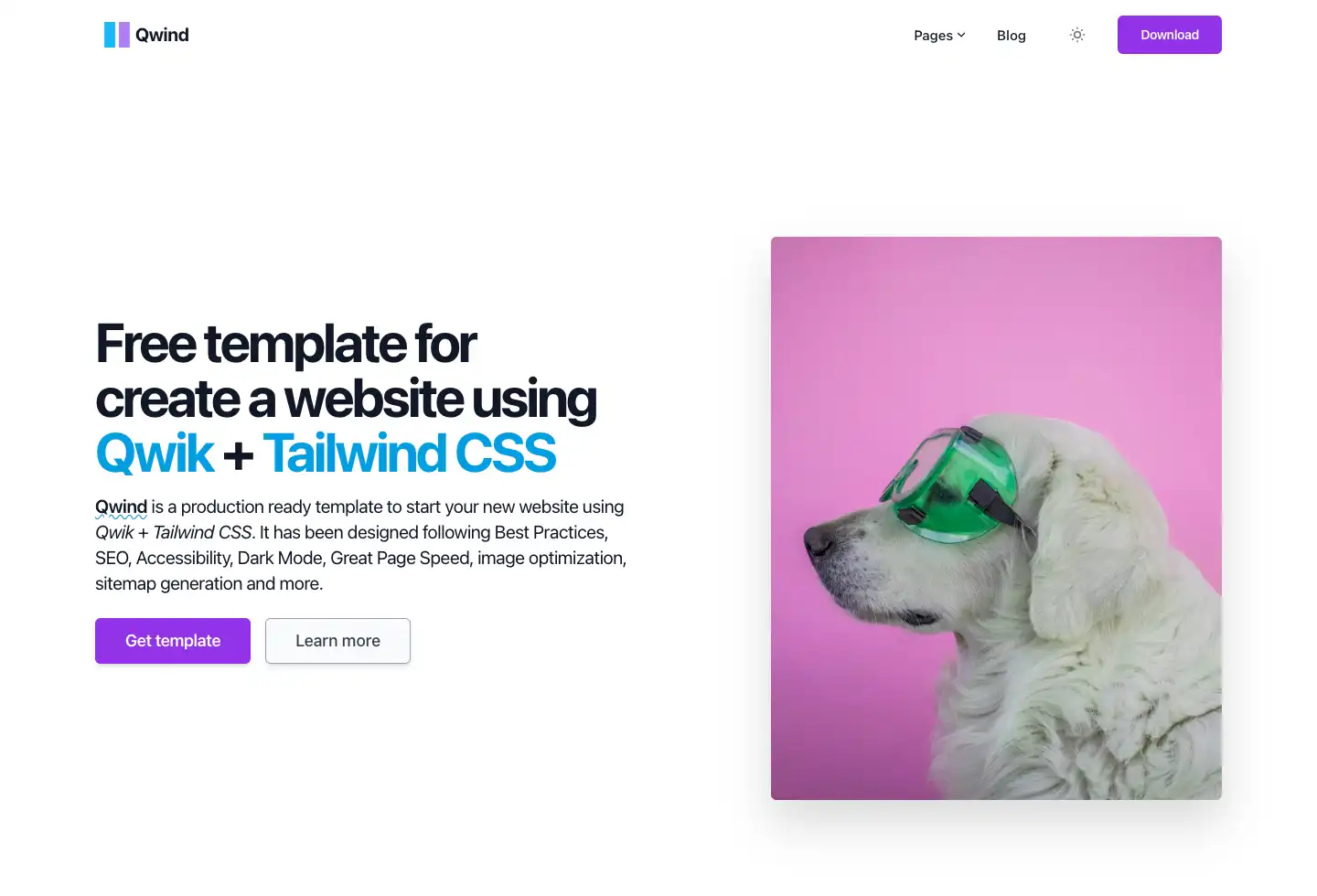 Qwind — Free template for Qwik + Tailwind CSS to build your new website.